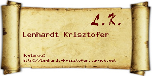 Lenhardt Krisztofer névjegykártya